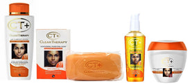 CT+ Clear Therapy front packaging showing entire product set and benefits