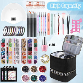 CTWWFS open top compartment holding a nail lamp and cord for organized, travel-ready storage