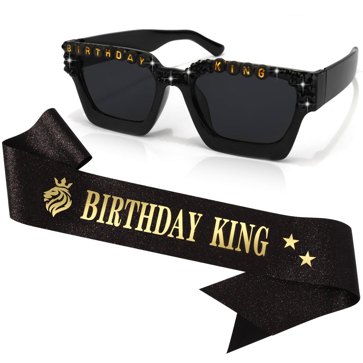 CUBACO front view of sash and sunglasses showing bold party impact
