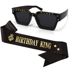 CUBACO front view of sash and sunglasses showing bold party impact