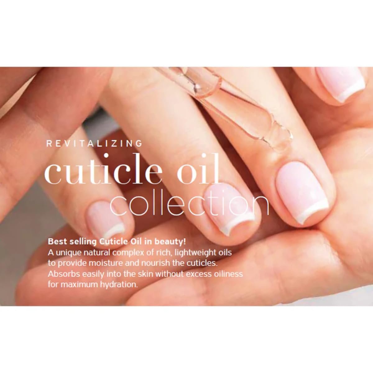 Cuccio oil applied to fingertip demonstrating quick hydration for cuticles