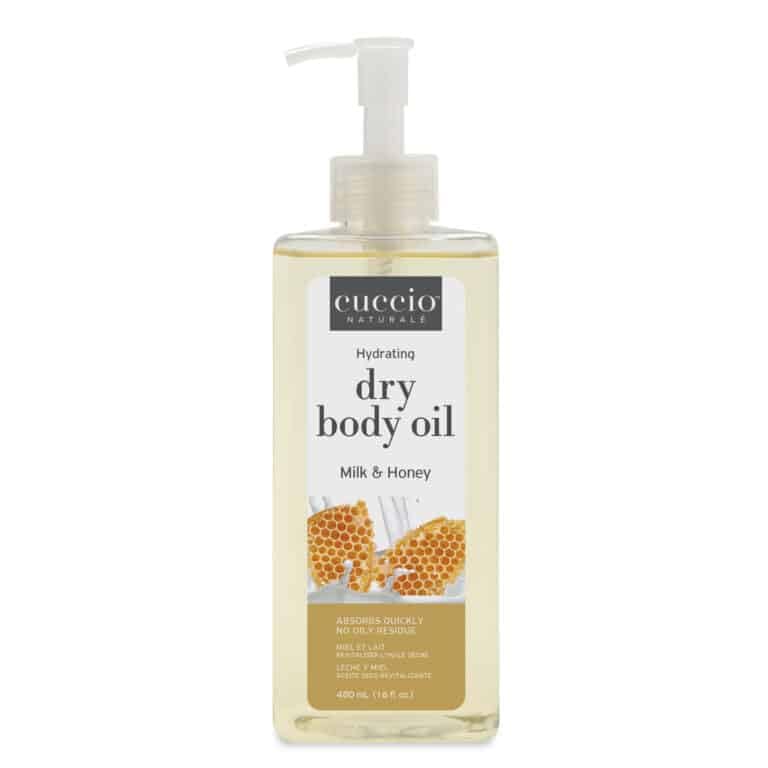 Cuccio front packaging showing bottle and label for easy identification and quick moisturization