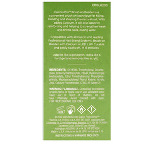 Cuccio open bottle showing clear gel consistency for effortless building benefit