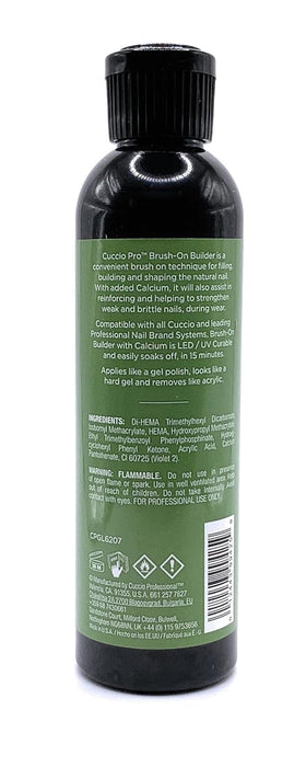 Cuccio pro open jar with brush showing easy application and control