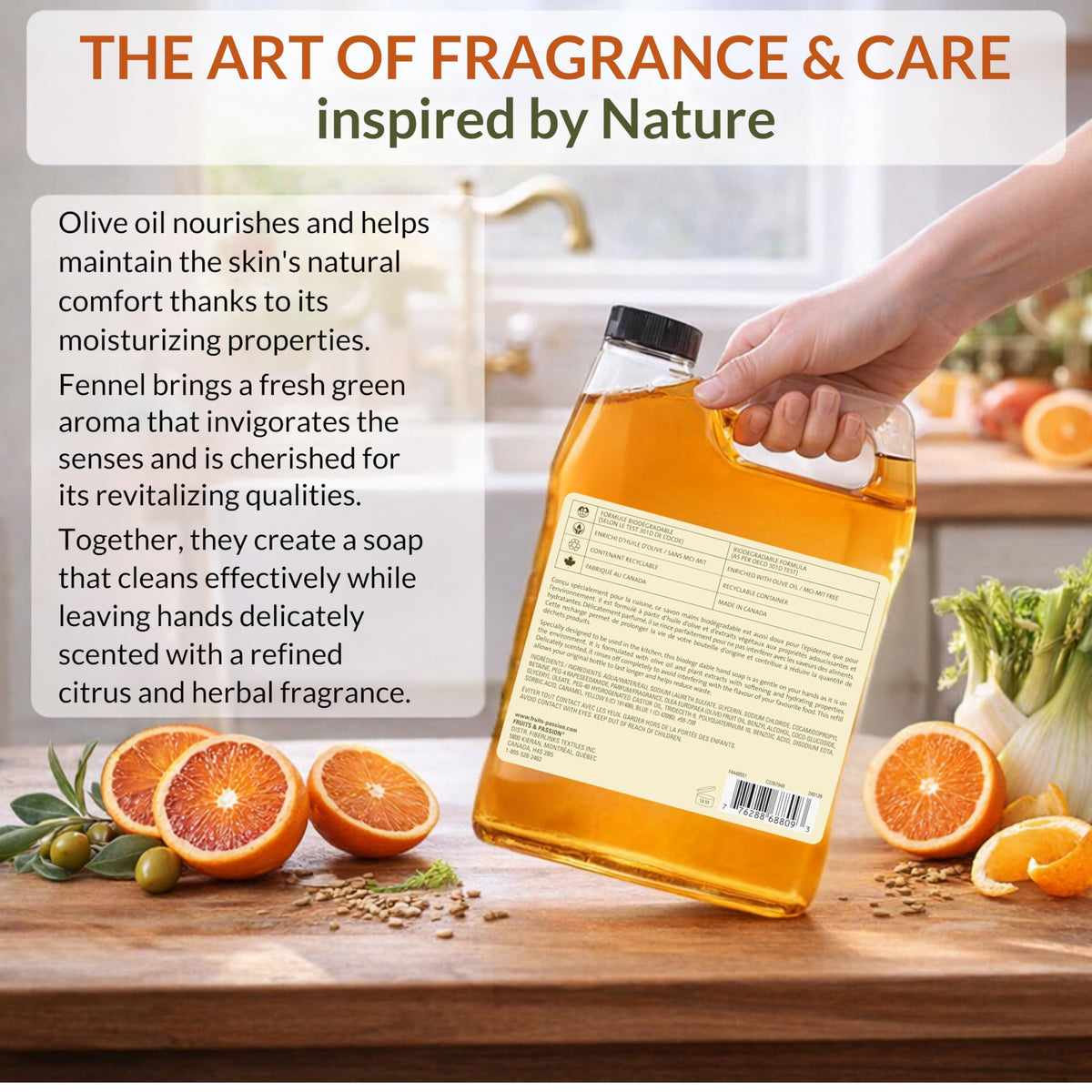 Cucina bottle at kitchen sink conveying fresh scent and clean hands