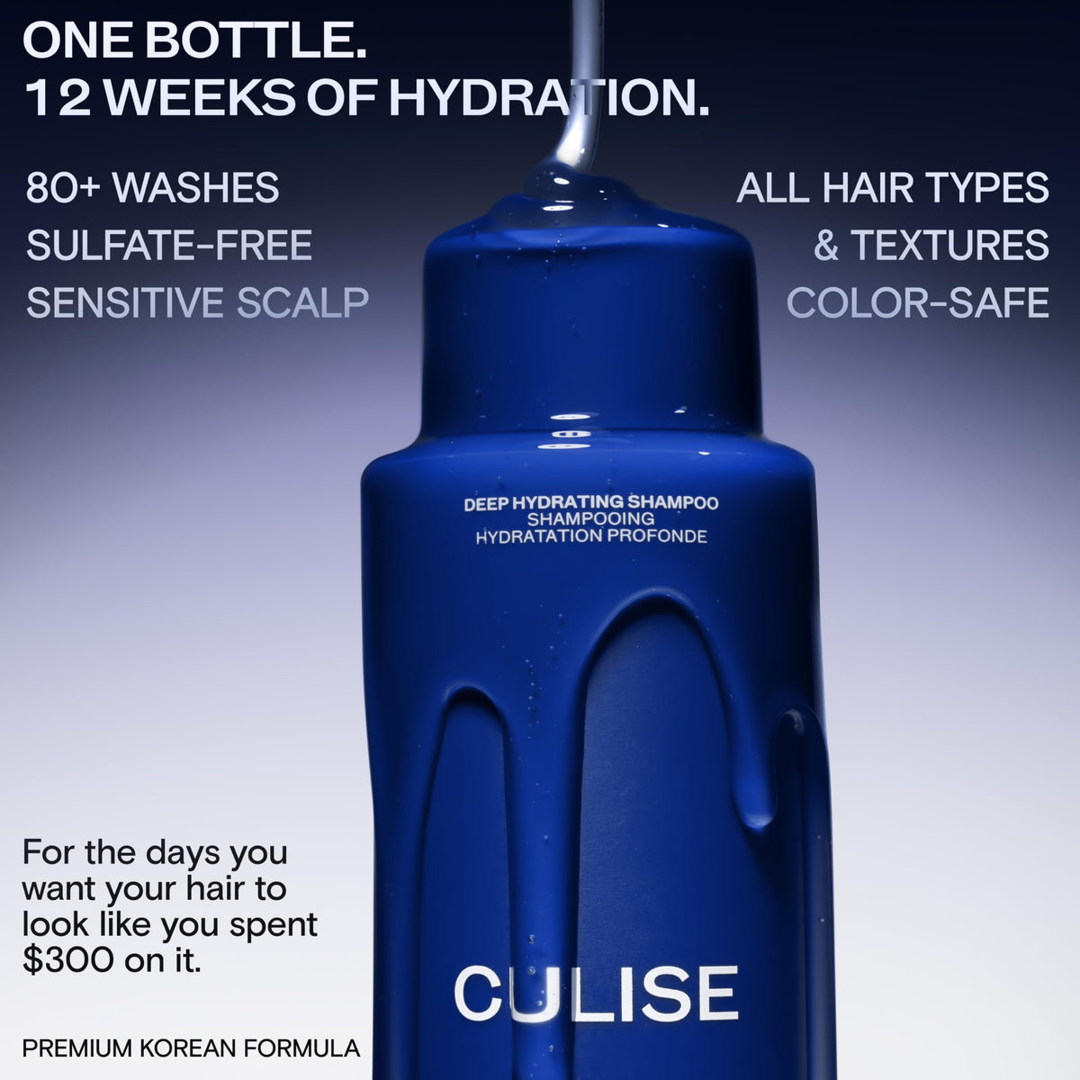 CULISE label close-up highlighting rice water and hyaluronic acid ingredients