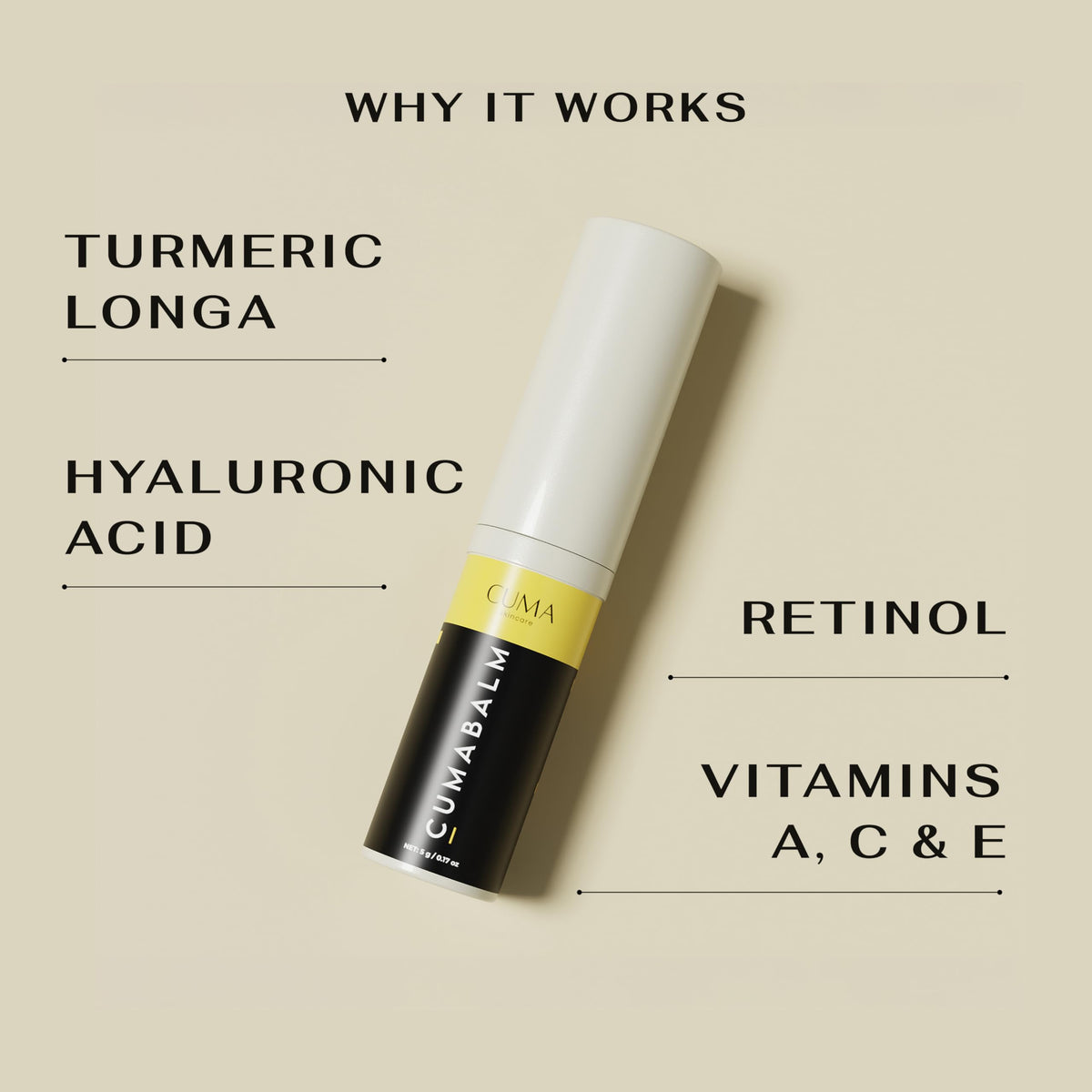 CUMA cumabalm application with fingers demonstrating easy, non-greasy spread