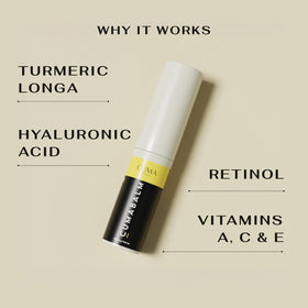 CUMA cumabalm application with fingers demonstrating easy, non-greasy spread