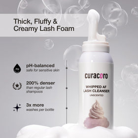 CURACORO dense whipped foam texture demonstrating gentle deep clean