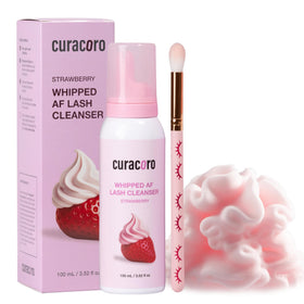 CURACORO front bottle showing strawberry scent and compact 100ml size benefit
