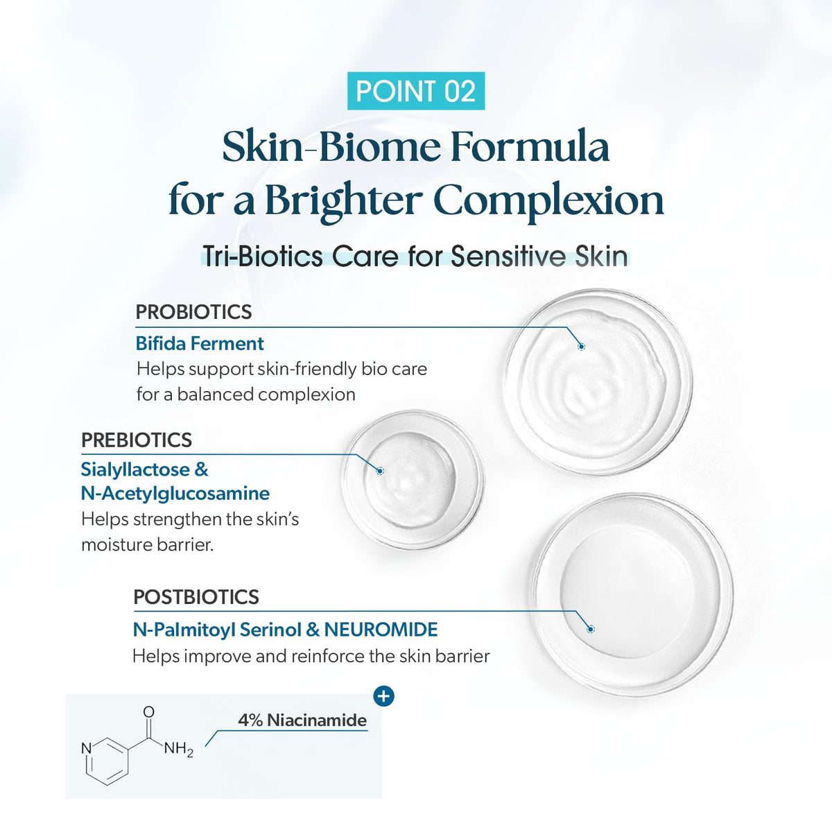 CURECODE ingredient label close-up highlighting neuramide and niacinamide benefits