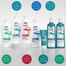 Curel bottle in bathroom lifestyle setting for daily routine benefit