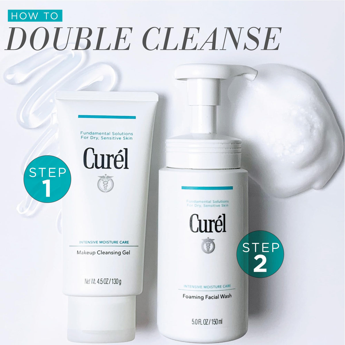 Curel bottle label showing pH-balanced, fragrance-free claims clearly