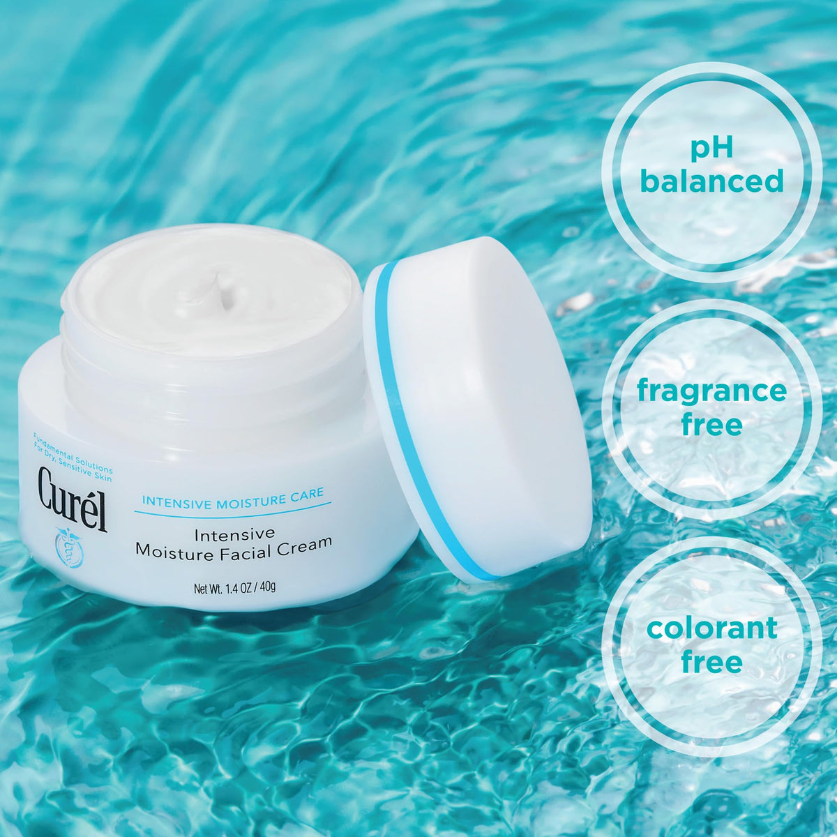 Curel ingredient label close-up highlighting ceramides and gentle formulation