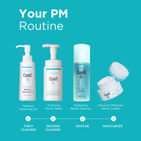 Curel cream on bathroom shelf in lifestyle setting showing everyday routine