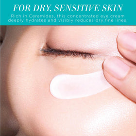 Curel eye cream being applied from tube to fingertip for targeted moisture