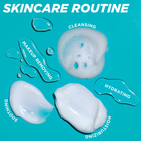Curel facial milk used in a morning skincare routine with other products