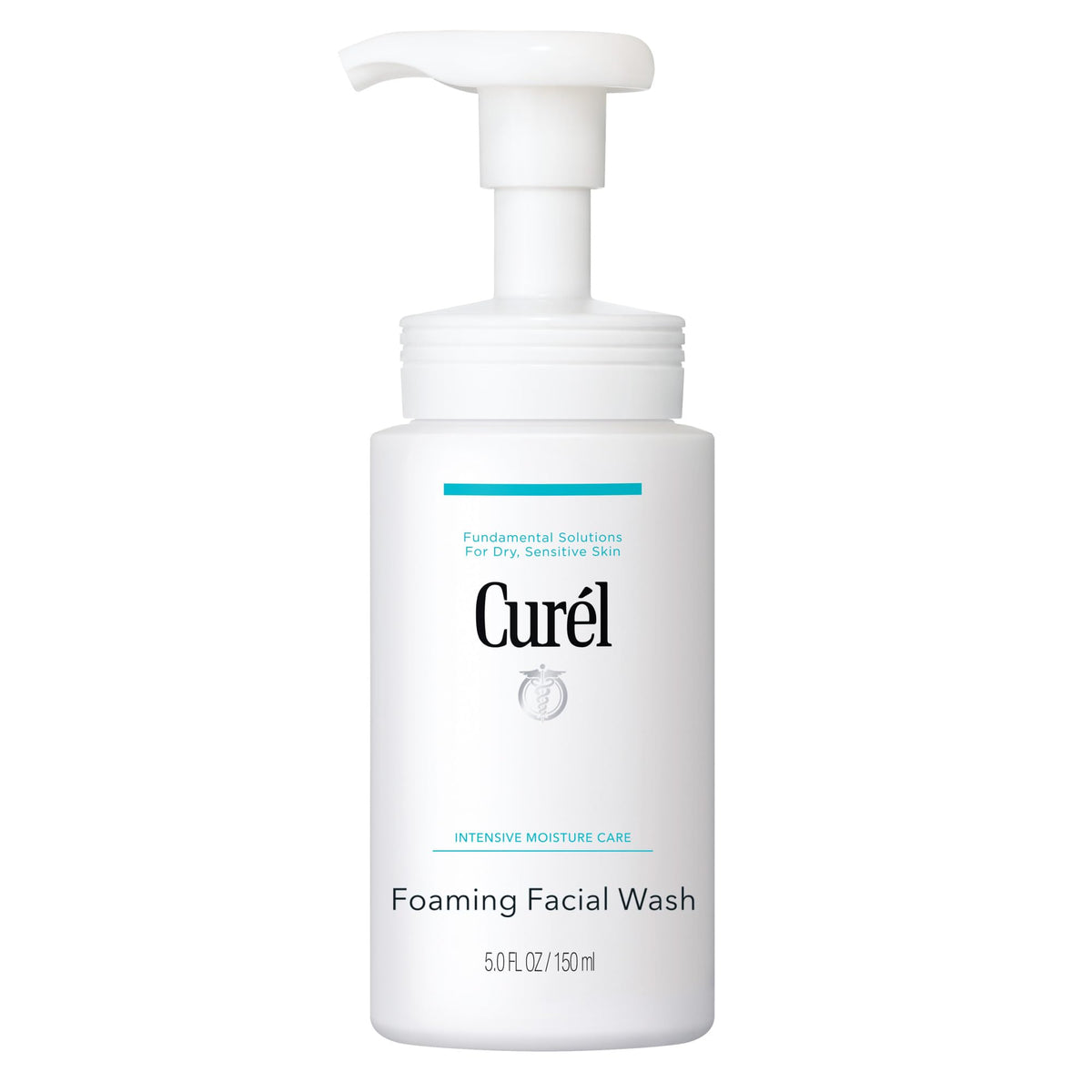 Curel foaming face wash front packaging showing product and benefit of gentle cleansing