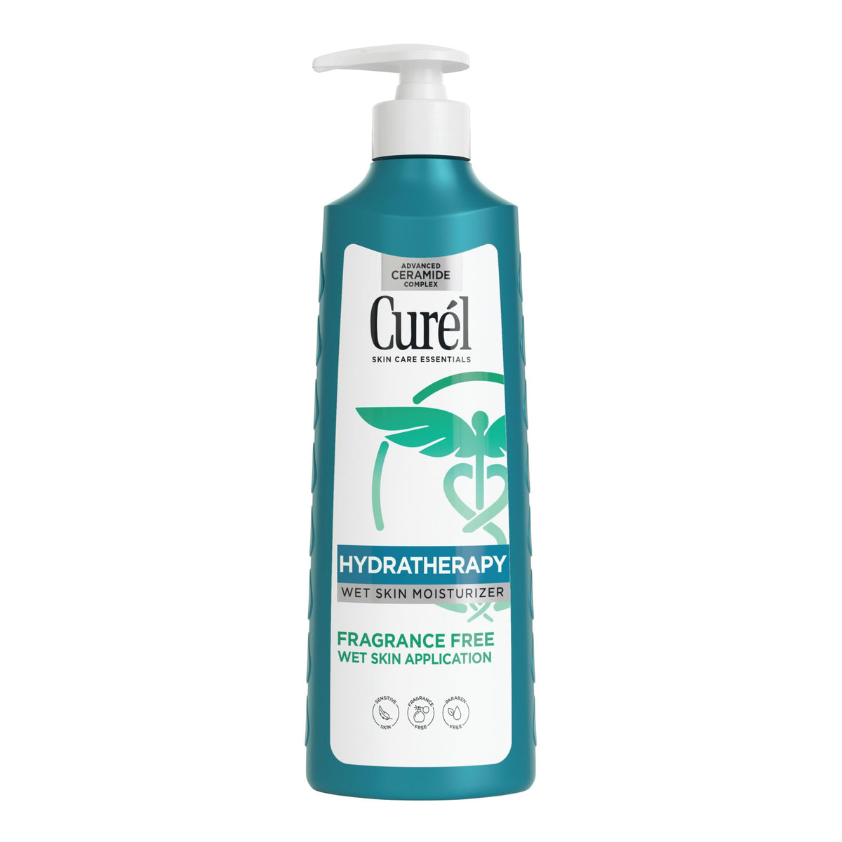 Curel front packaging 12oz showing bottle and product name for easy identification and benefit