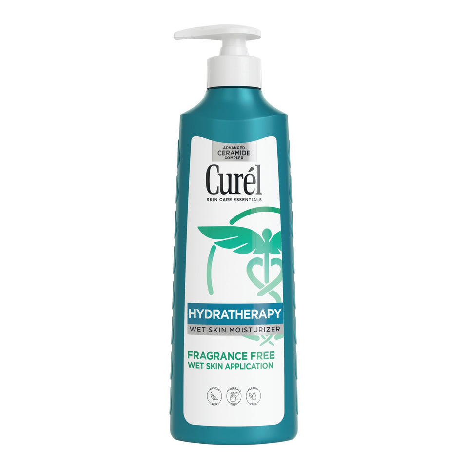 Curel front packaging 12oz showing bottle and product name for easy identification and benefit