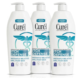 Curel front packaging showing 13 oz bottle and clear benefits