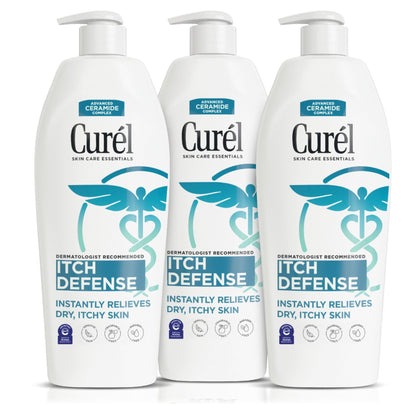 Curel front packaging showing 13 oz bottle and clear benefits