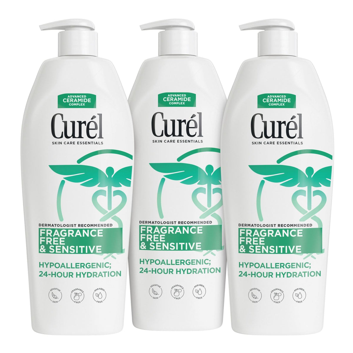 Curel front packaging showing full 13 oz bottle and benefits