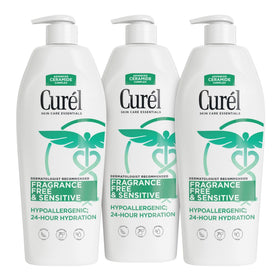 Curel front packaging showing full 13 oz bottle and benefits