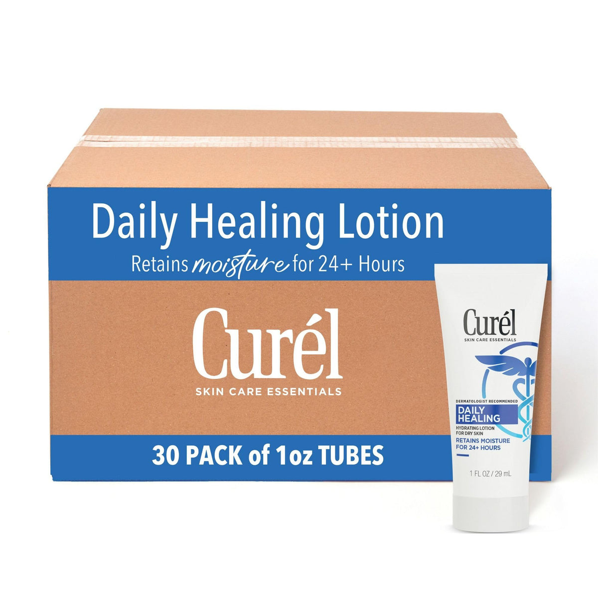 Curel front packaging showing 1 oz bottle and brand hydration benefit