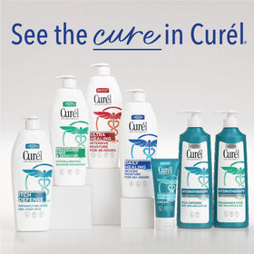 Curel ingredient label close-up showing Advanced Ceramide Complex benefit