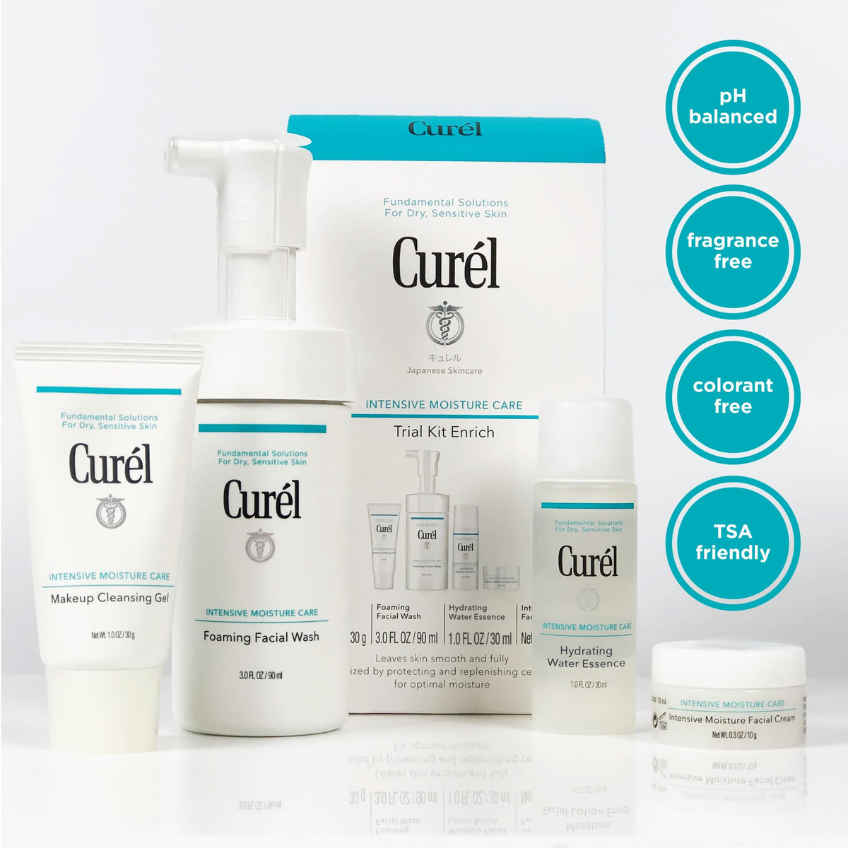 Curel cleansing gel close-up dissolving makeup with gentle action