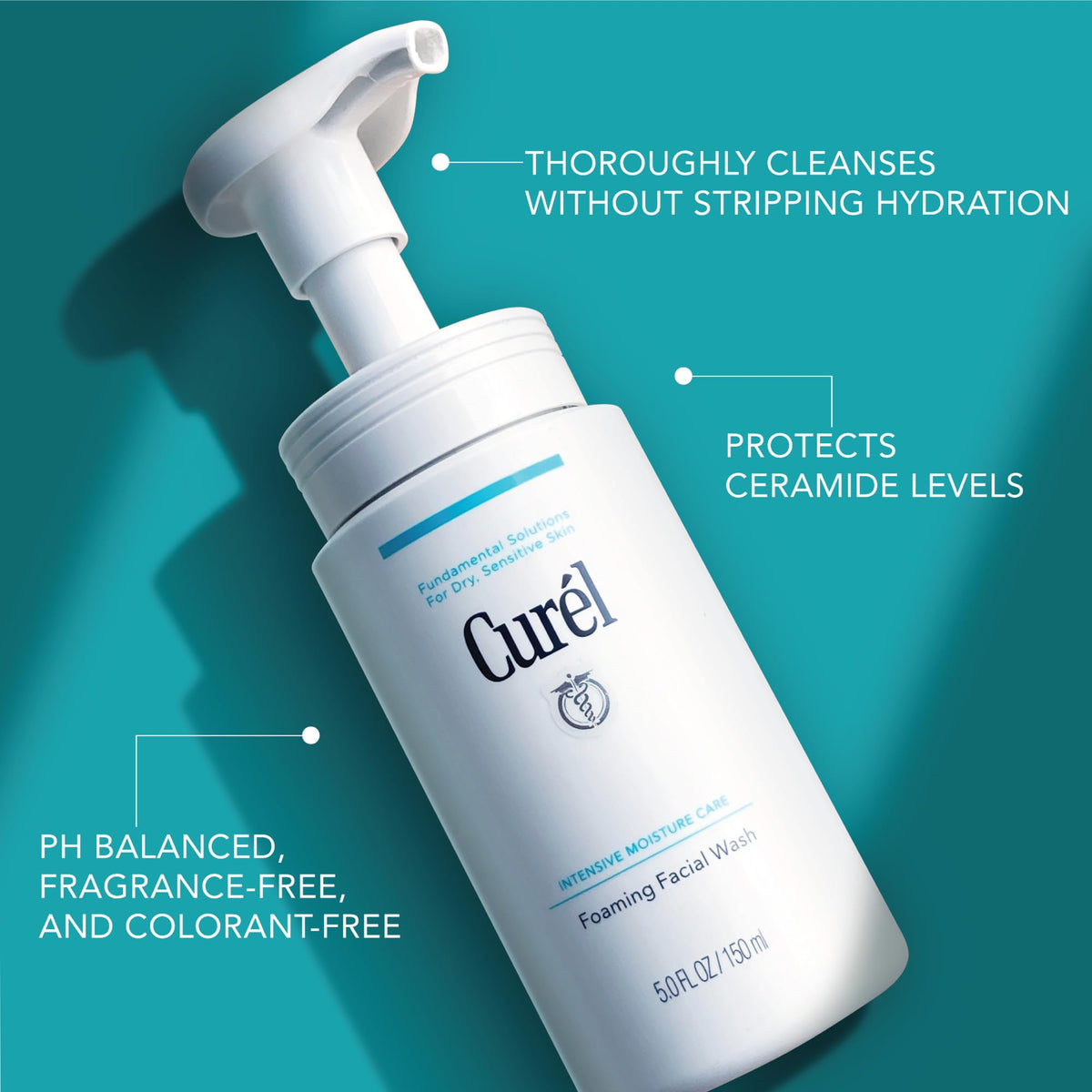 Curel pump dispense demonstration showing measured foam for daily use
