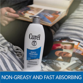 Curel lotion texture swatch illustrating lightweight, fast absorption