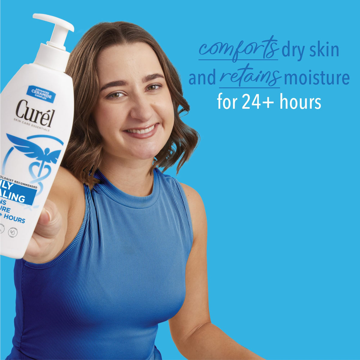Curel lotion texture swirl showing creamy, fast-absorbing finish