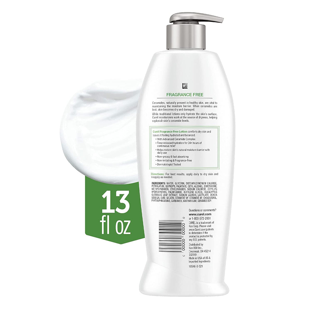 Curel three-pack arrangement showing convenience and value