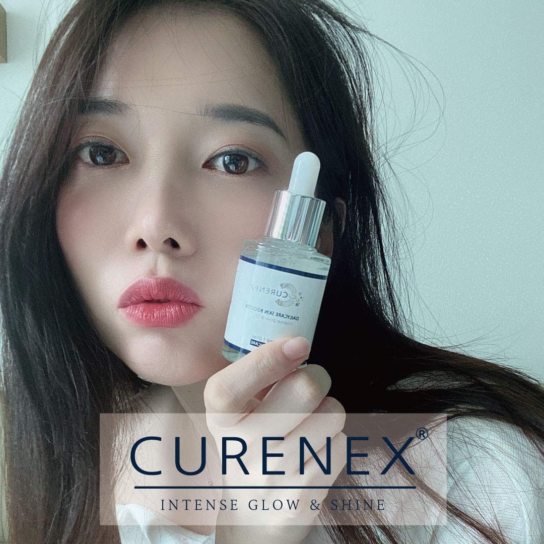 CURENEX on bathroom counter lifestyle shot showing daily routine convenience benefit