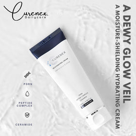 CURENEX cream texture close-up showing lightweight absorbent feel and smooth finish