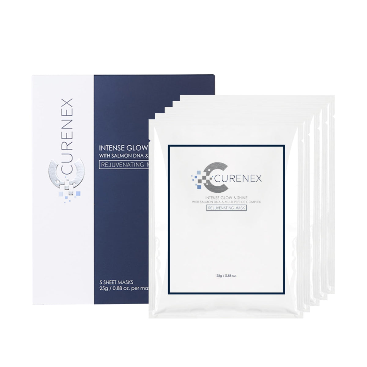 CURENEX front packaging showing mask sachet and benefits