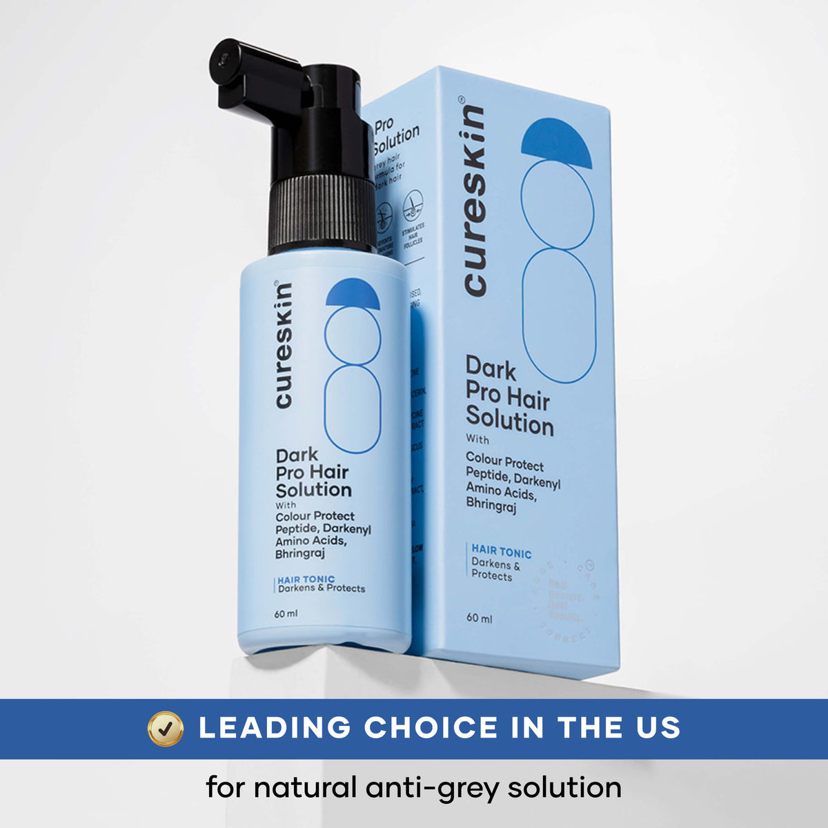 Cureskin serum styled on a bathroom shelf in a daily routine setting promoting ease of use