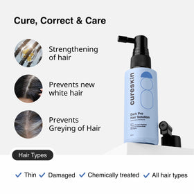 Cureskin serum being applied to scalp to nourish hair roots