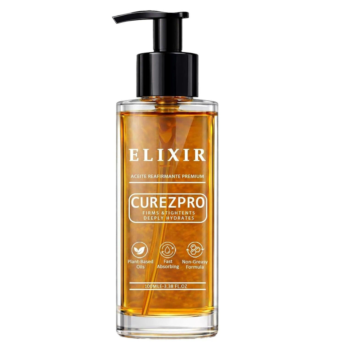 Curezpro Elixir front packaging showing bottle and label, conveys premium hydration