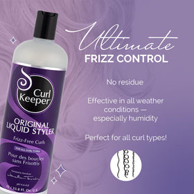 Curl Keeper pump dispenser close-up for easy, controlled product dispensing