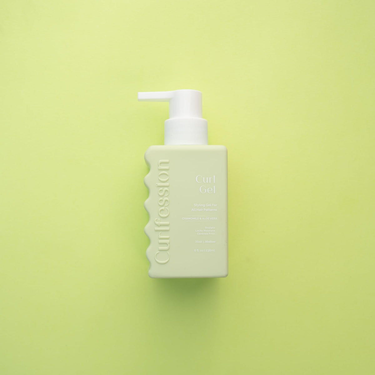 CURLFESSION next to common objects showing 8 oz scale and travel convenience