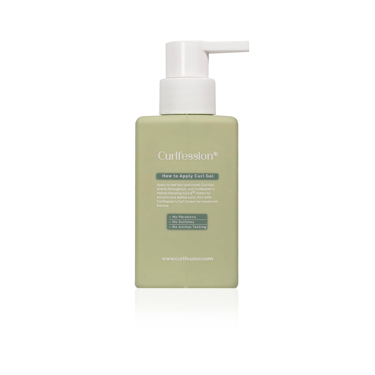 CURLFESSION gel texture on pump illustrating smooth application benefit