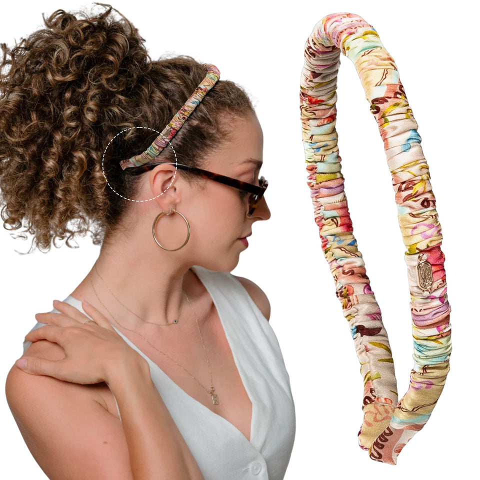 Curlfriend Collective front view of silk headband showing elegant finish and protective benefit