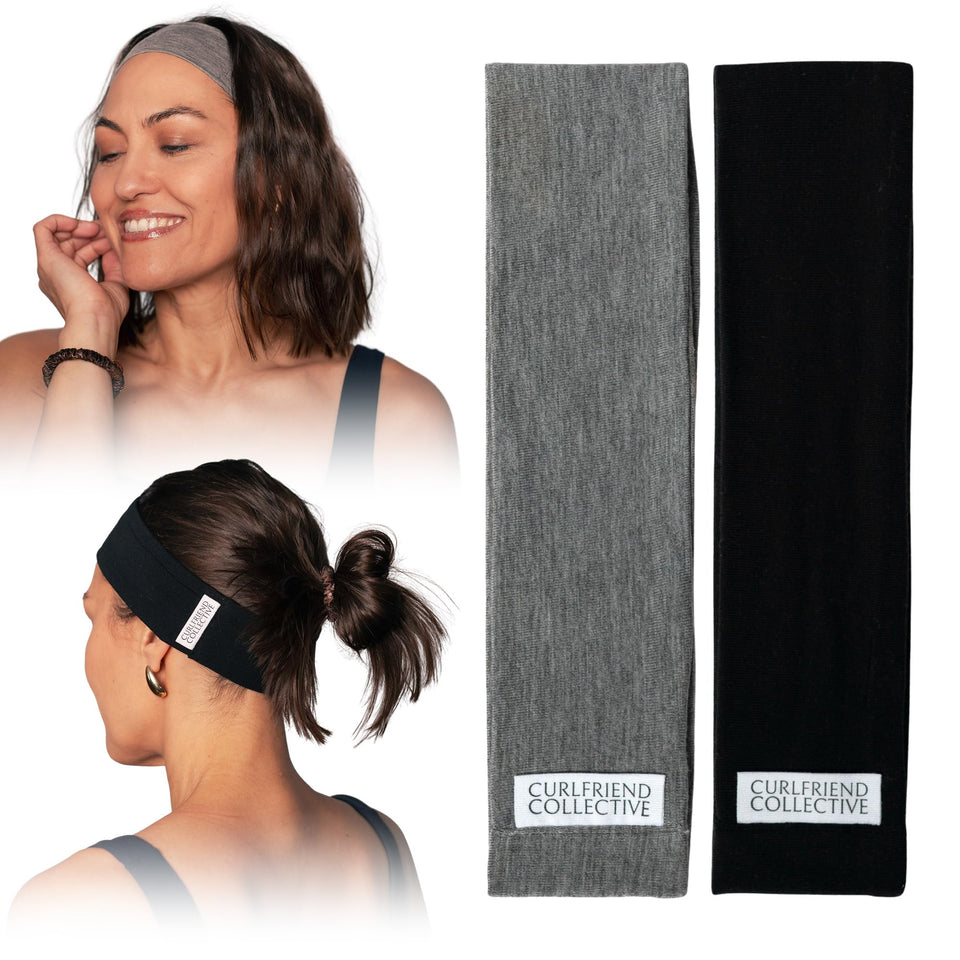 Curlfriend Collective front view headband showing clean fit and versatile color