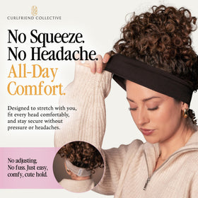Curlfriend Collective headband on runner demonstrating non-slip performance and comfort