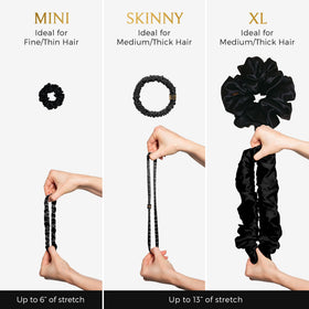 Curlfriend Collective scrunchie placed on vanity in lifestyle setting for everyday style