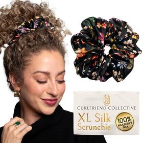 Curlfriend Collective front packaging showing midnight blooms silk and secure hold