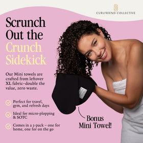 Curlfriend Collective Mini tucked in travel bag for easy on-the-go refreshes